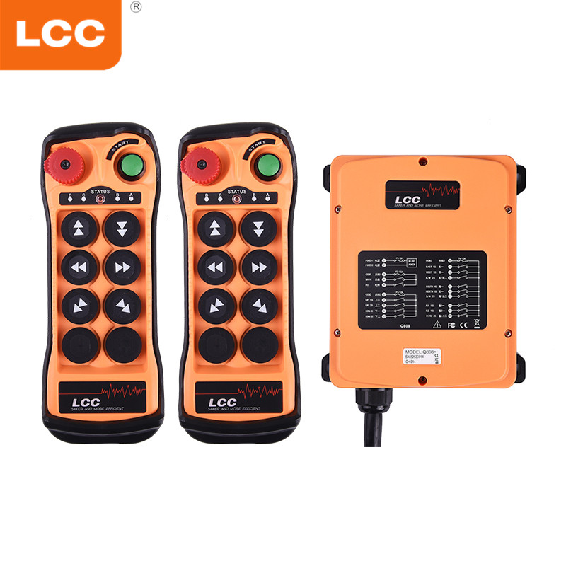 Q606 Controles remotos de grúa de elevación de transmisor y receptor inalámbricos de doble velocidad de 6 botones